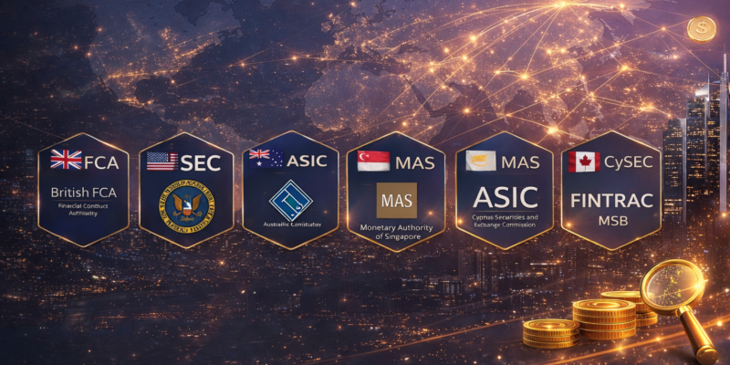 全球主要金融监管体系对比：FCA、SEC、ASIC、MAS、CySEC、FINTRAC 谁更适合你的企业？