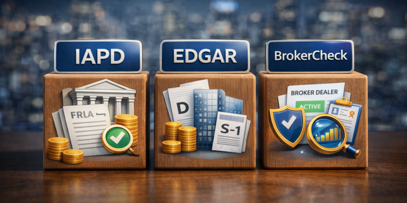 美国SEC查询系统对比：IAPD vs EDGAR vs BrokerCheck区别与使用方法