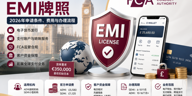 英国FCA EMI牌照需要多少钱？2026年申请条件、费用与办理流程